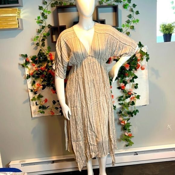 Cupshe  Plunging Striped Summer Flowy Midi Dress Size Large - Picture 4 of 16